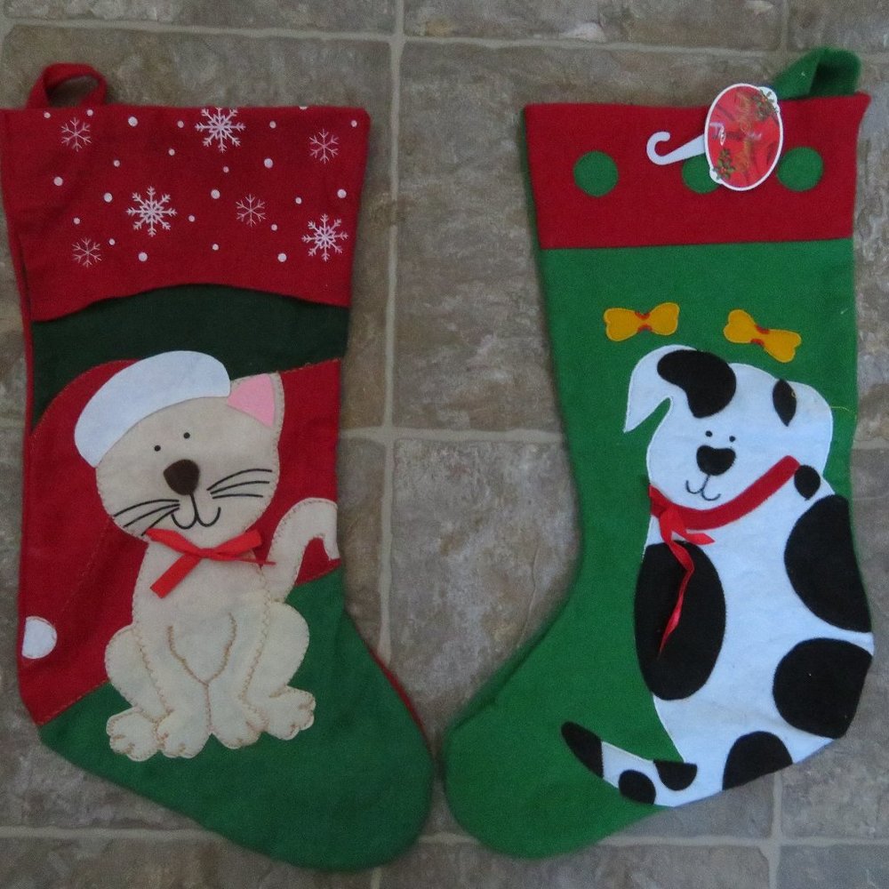 Pair PET Xmas Stockings 16.5" x 10" (213V)